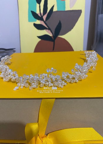 Boncuk Detaylı Beyaz Kadın Saç Aksesuarı - Görsel 2