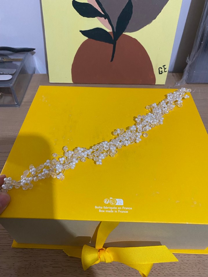 Boncuk Detaylı Beyaz Kadın Saç Aksesuarı - Görsel 4