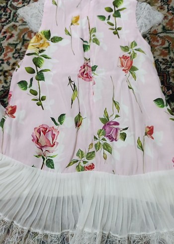 Çiçek Desenli Kız Elbisesi - Görsel 2