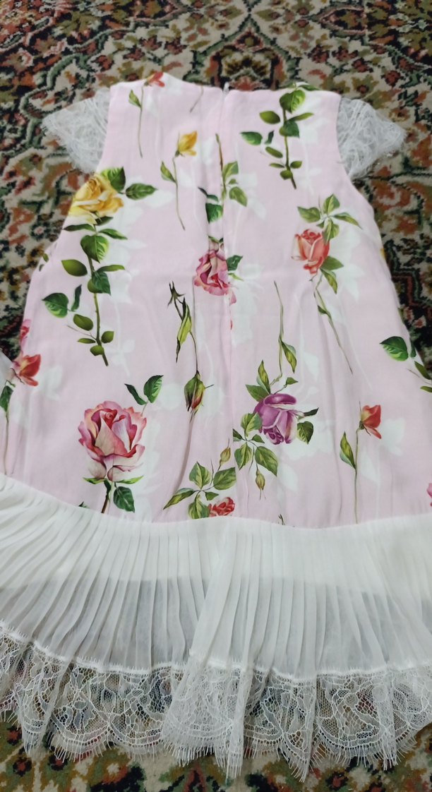 Çiçek Desenli Kız Elbisesi - Görsel 2