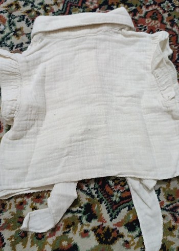 Kız Çocuk Beyaz Nakışlı Pamuklu Bluz - Görsel 2