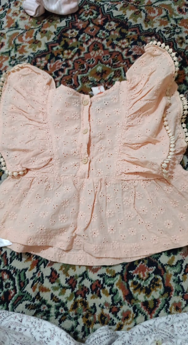 Pembe Nakışlı Kız Çocuk Elbisesi - Görsel 2