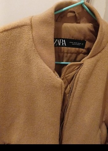 Zara Bej Kadın Fermuarlı Rahat Kesim Ceket