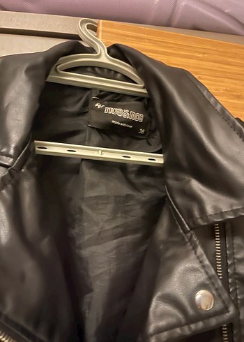 Kadın Siyah Deri Biker Ceket - Görsel 2