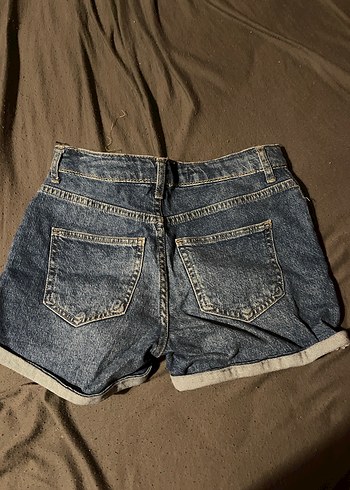 Kadın Gri Kot Mini Şort - Görsel 2