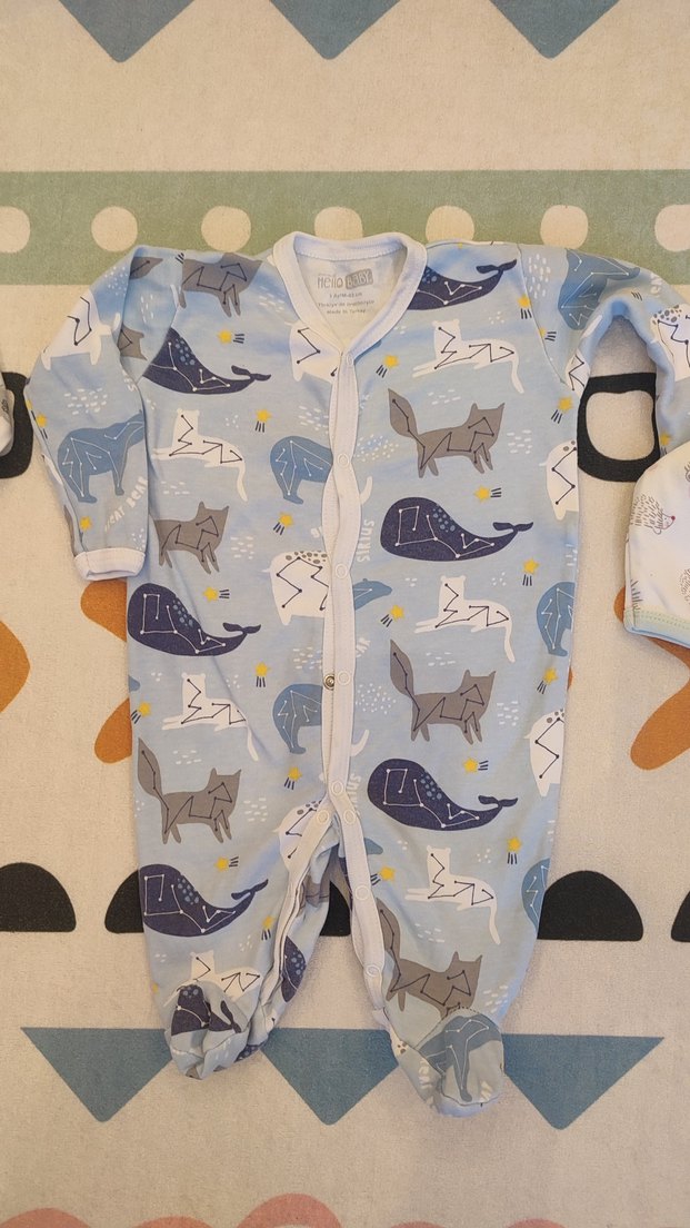 Renkli Desenli Bebek Tulumları 3'lü - Görsel 3