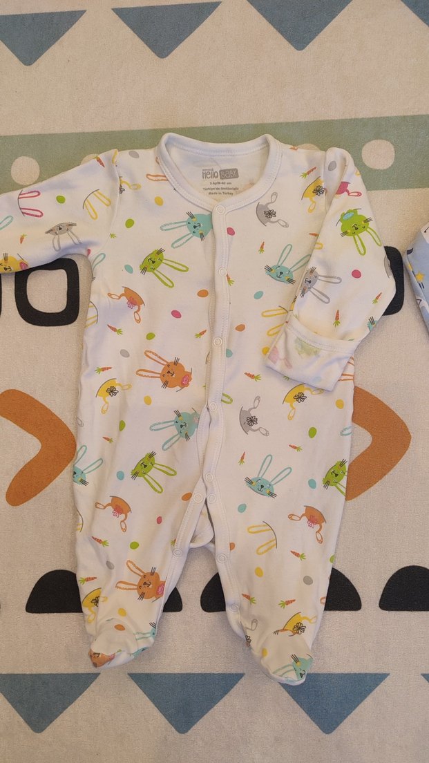 Renkli Desenli Bebek Tulumları 3'lü - Görsel 2
