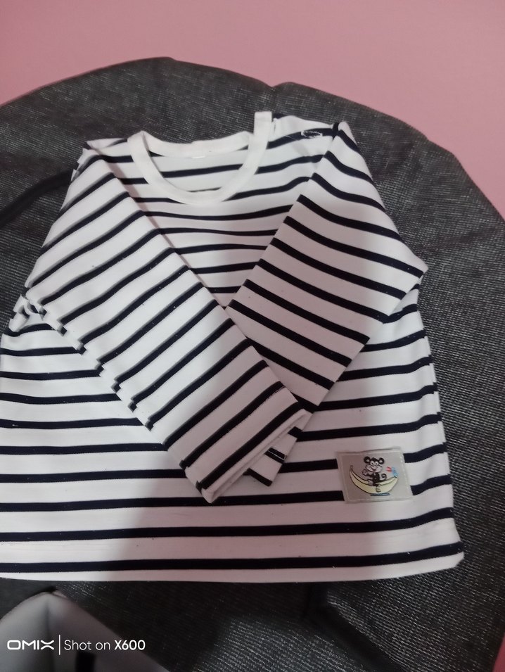 Kız Çocuk Çizgili Kısa Kollu Pamuklu Tişört - Görsel 2