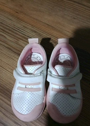 Kız Çocuk Pudra Beyaz Spor Ayakkabı Velcro - Görsel 2