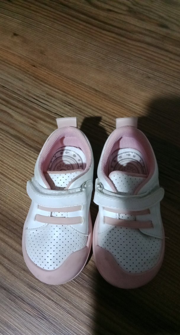 Kız Çocuk Pudra Beyaz Spor Ayakkabı Velcro - Görsel 2