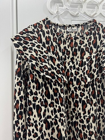 Leopar desenli Elbise