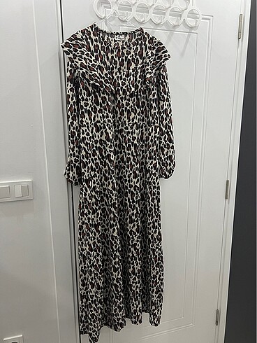 m Beden Leopar desenli Elbise