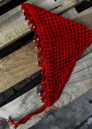 Beden mor Renk Mor Dantel Bohem bandana