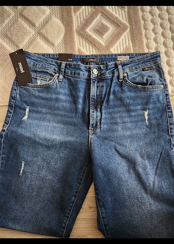 32 Beden Kadın Lacivert Denim Regular Fit Pantolon