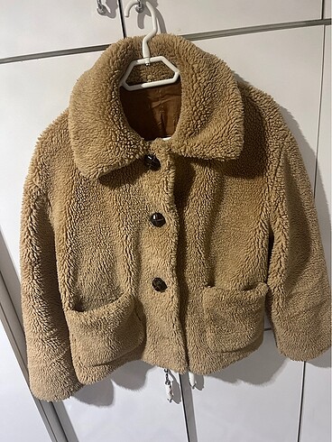 Kahverengi peluş mont