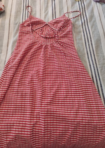 Kırmızı Ekose elbise - Görsel 2