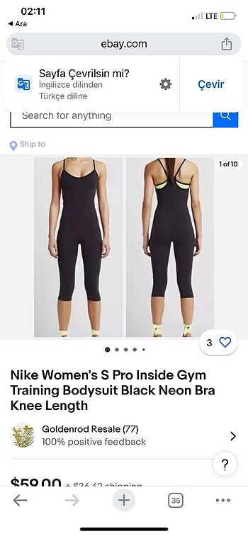 Nike sporcu tulumu