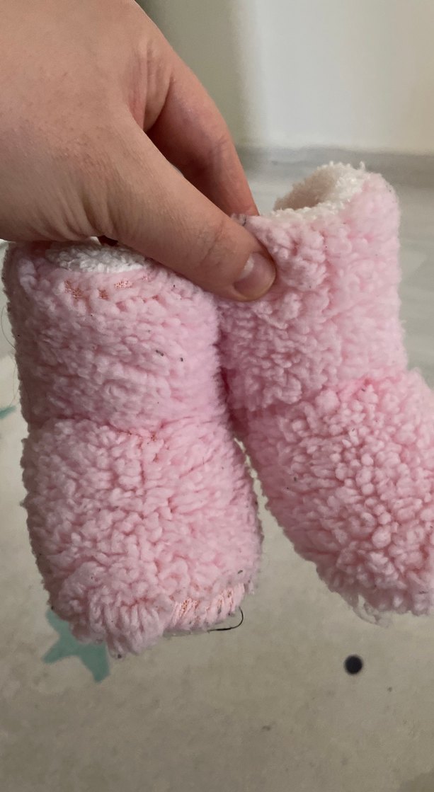 Kız Çocuk Pembe Peluş Ev Terliği - Görsel 2