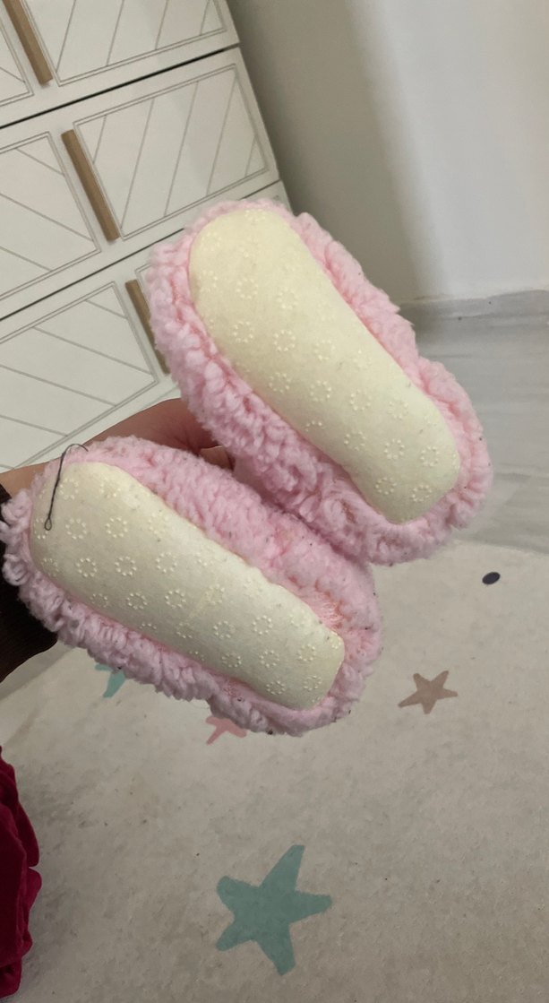 Kız Çocuk Pembe Peluş Ev Terliği - Görsel 3