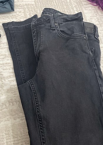 Loft Gri Kemerli Kadin Denim Pantolon