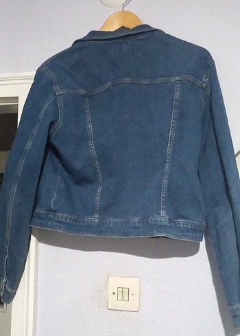 Düğmeli Kadın Mavi kot Ceket - Görsel 3