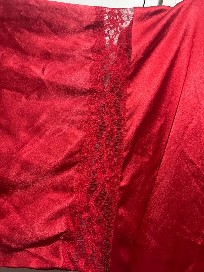 Kadın Kırmızı Parlak Midi victoria secret Sabahlık - Görsel 4