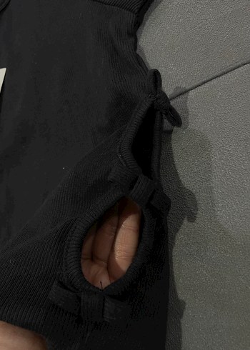 Kız Siyah Baskılı Kısa Kollu Tişört - Görsel 2