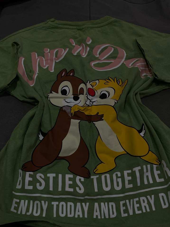 Kız Çocuk Haki Pop Kültür Baskılı Tişört - Görsel 3