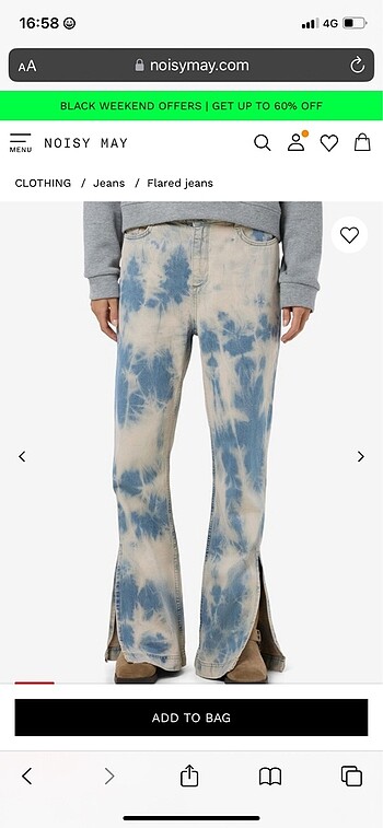 Zara Lekeli yırtmaçlı flared jeans zata mango Levis bdg man Booho noi