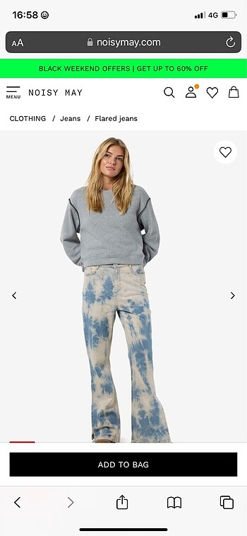 28 Beden Lekeli yırtmaçlı flared jeans zata mango Levis bdg man Booho noi
