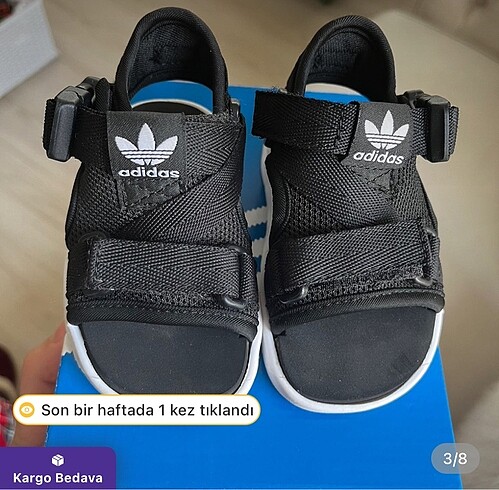 20 Beden siyah Renk Adidas 360 sandal 3.0 bebek sandalet
