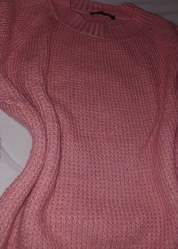 Pembe İnce Örgü Kadın Kazak - Görsel 2