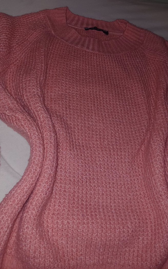 Pembe İnce Örgü Kadın Kazak - Görsel 2