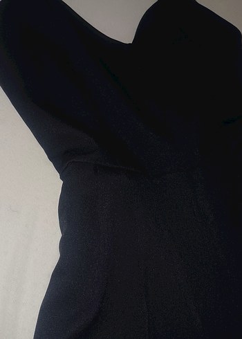 Siyah Drapeli V Yaka tulum - Görsel 2