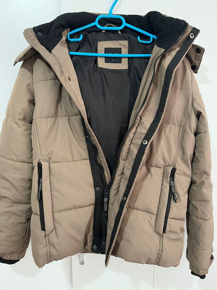 Bej Erkek Kürklü Kışlık Mont - Görsel 2