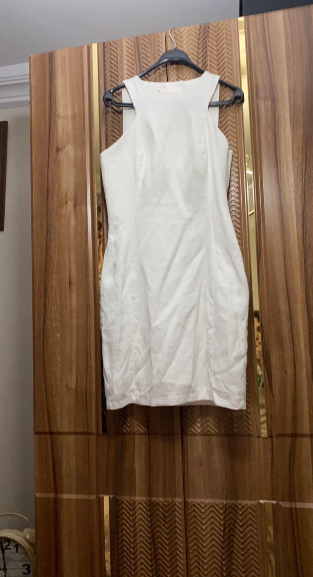 Beyaz Kolsuz Uzun Bohem Elbise - Görsel 2