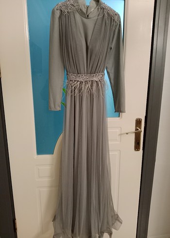 griUzun Kollu Bohem Uzun Elbise - Görsel 4