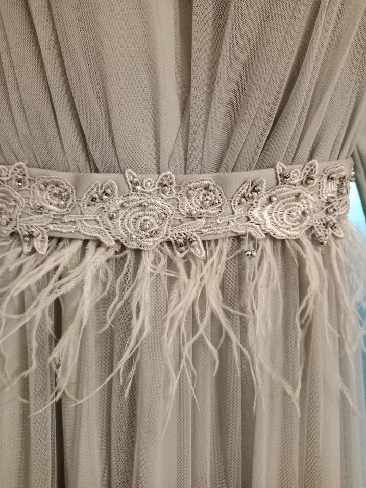 griUzun Kollu Bohem Uzun Elbise - Görsel 2