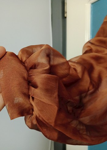 Uzun Kiremit rengindeBohem Elbise - Görsel 2