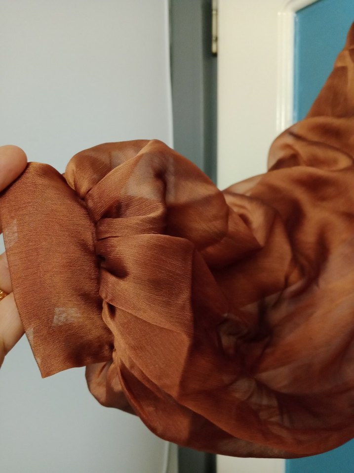 Uzun Kiremit rengindeBohem Elbise - Görsel 2