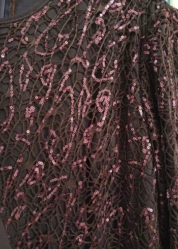 mor pul detaylıUzun Kollu Gotik Kadın Abiye Elbise - Görsel 5