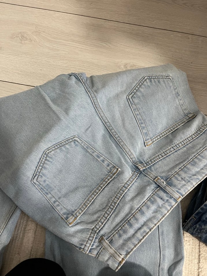 Gri Bol Kesim Midi Denim Kadın Jean - Görsel 3