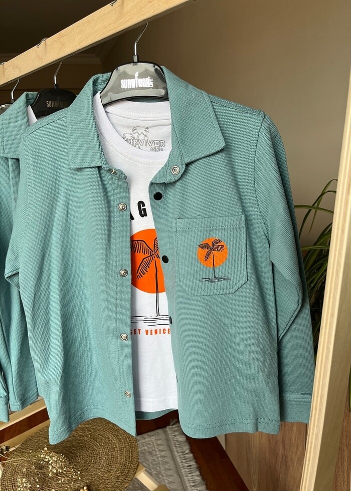 Muhteşem marka survivor gömlek tişört takım - Görsel 3