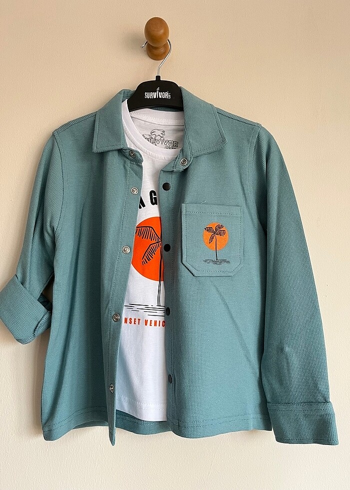 Muhteşem marka survivor gömlek tişört takım - Görsel 2