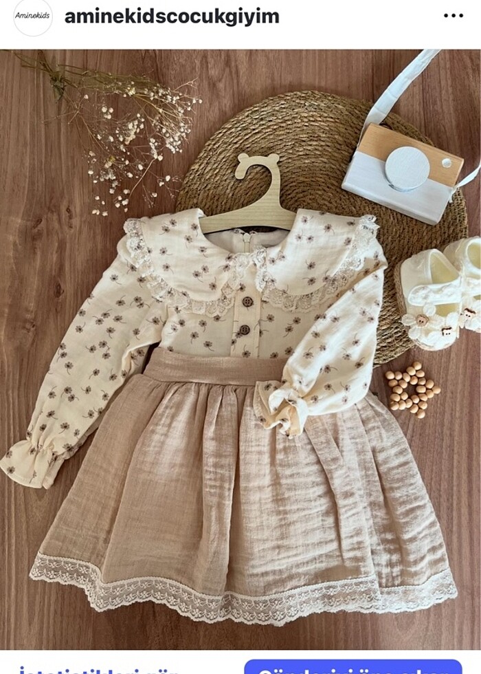 Müslin kumaş çiçek desenli elbise - Görsel 2