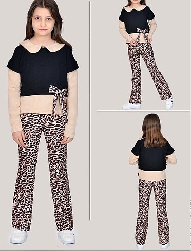 Leopar desenli ikili takım