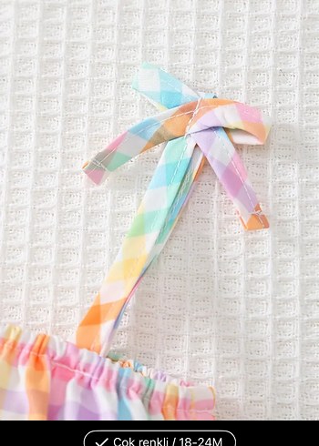 Pastel Çok Renkli Kız Çocuk Mayo Seti - Görsel 3