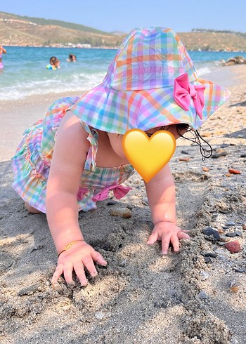 Pastel Çok Renkli Kız Çocuk Mayo Seti - Görsel 6