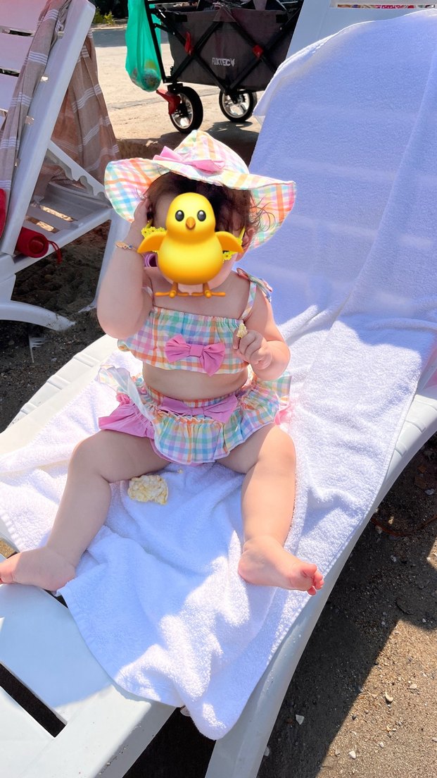 Pastel Çok Renkli Kız Çocuk Mayo Seti - Görsel 5