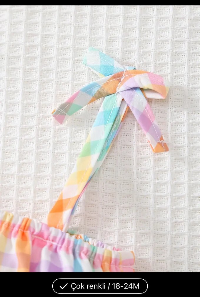 Pastel Çok Renkli Kız Çocuk Mayo Seti - Görsel 3